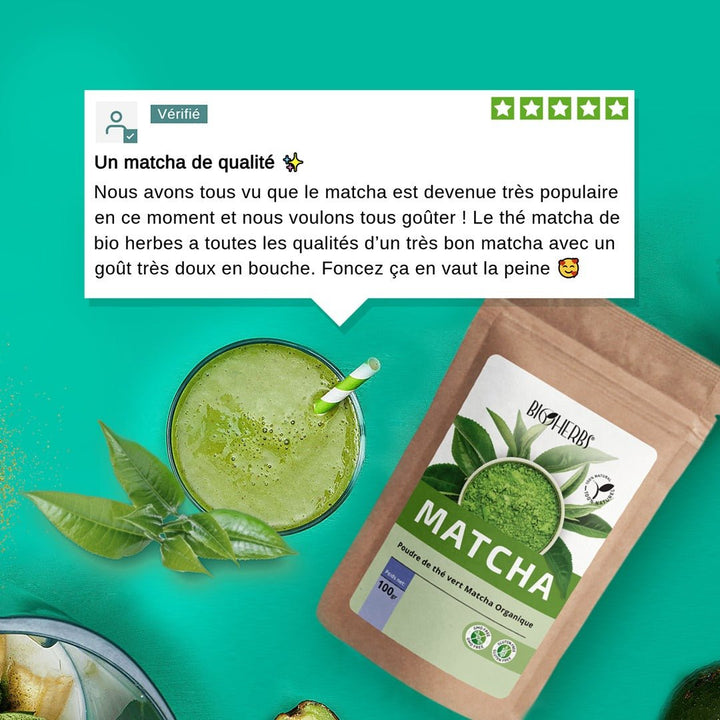 Matcha Bio Japonais Premium - Thé Vert en Poudre 100g