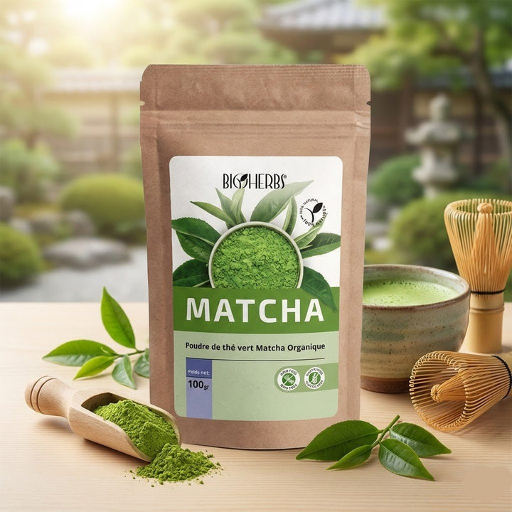 Sachet Matcha Organique BigHerbs 100g - Sans OGM, Sans Gluten
